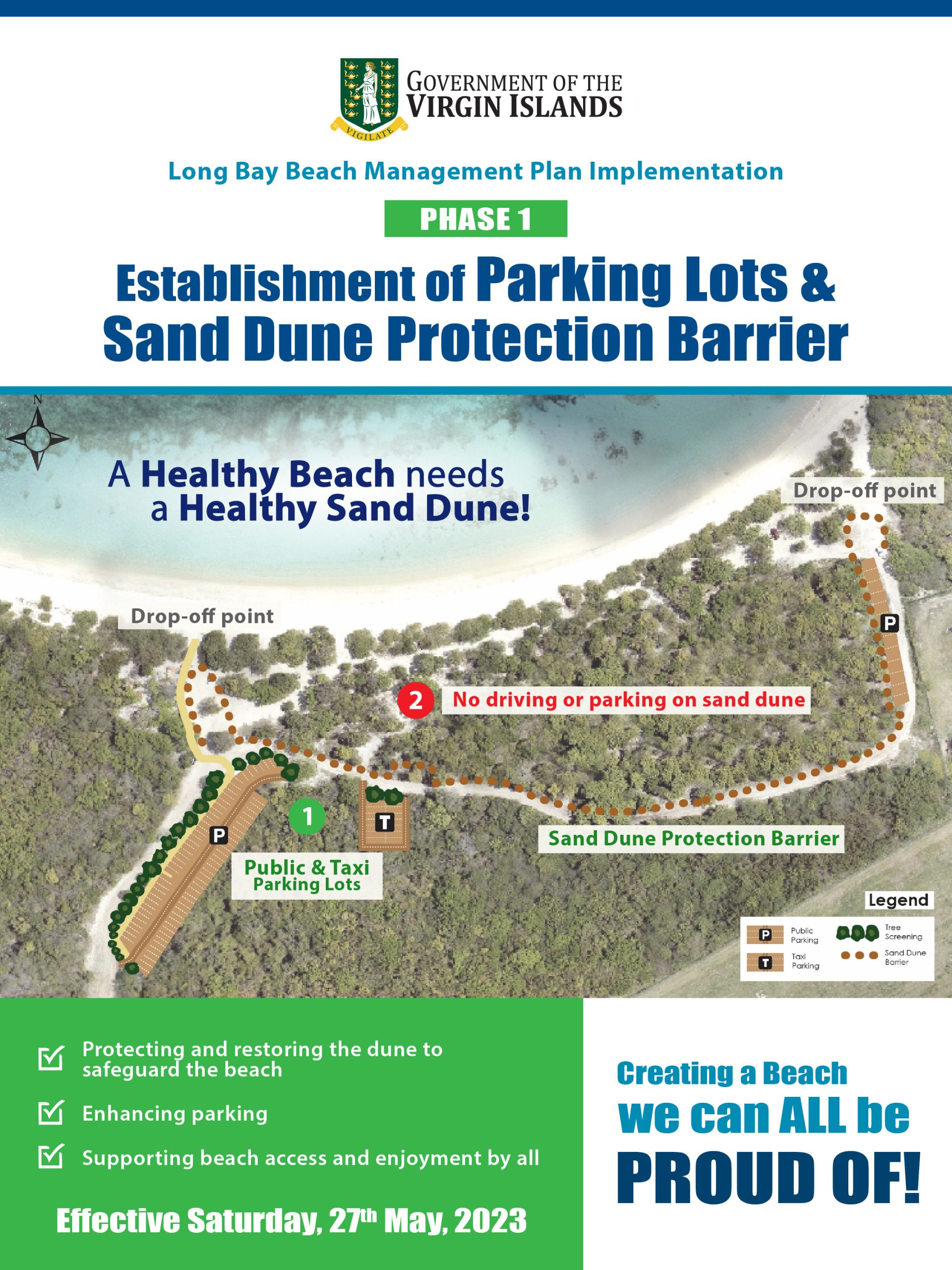 PHASE 1 OF LONG BAY BEACH MANAGEMENT PLAN NEARS COMPLETION 284 Media   Long Bay Beach Parking Lot And Sand Dunes 01 Scaled 